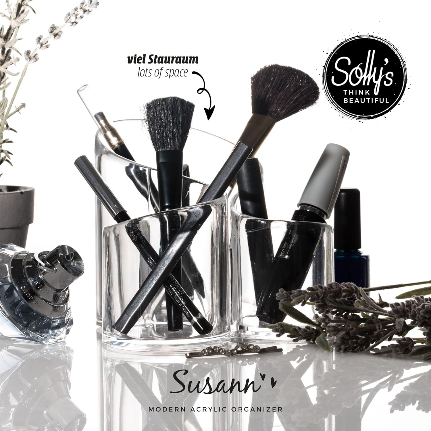 Solly's Kosmetik-Organizer SUSANN – kompakte transparente Aufbewahrung (14 cm)